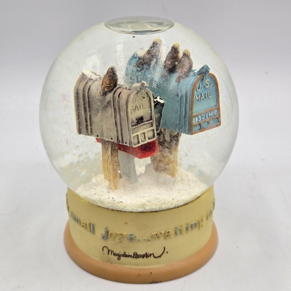 Vtg‎ Marjolein Bastin Hallmark Snow Globe Bunny, Birds, Mailboxes Unique Rare
